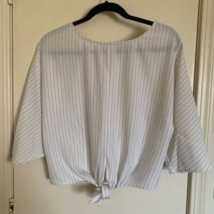 Dynamite White Pinstripe Blouse